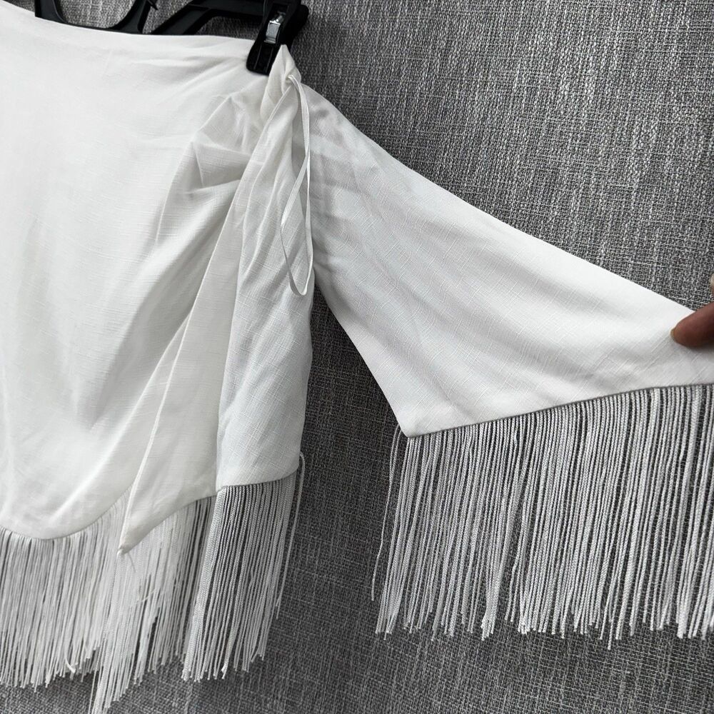 12th Tribe Tamsin White Jacquard Fringe Mini Skirt NWT Small Western Festival - Picture 5 of 12